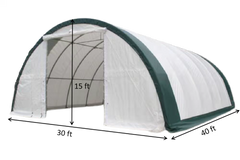 Gold Mountain Single Truss Round Storage Shelter W30'xL40'xH15'