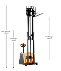 2200lbs Counterbalanced Electric Stacker