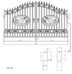 Greatbear Dual Swing Wrought Iron Fence and Driveway Gate, view 2
