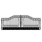 Greatbear Dual Swing Wrought Iron Gate with Curved Pattern