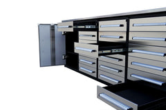 Steelman 10' Stainless Steel Garage Cabinet Workbench (18 Drawers & 2 Cabinets)