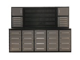 Steelman 10' Stainless Steel Garage Cabinet Workbench (30 Drawers & 2 Cabinets)