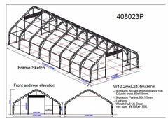 Gold Mountain Double Truss Peak Storage Shelter-W40'xL80'xH23'