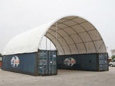 Gold Mountain Single Truss Shipping Container Canopy Shelter 40'x40'x13'