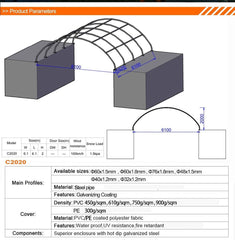 Gold Mountain Shipping Container Canopy Shelter 20'x20'