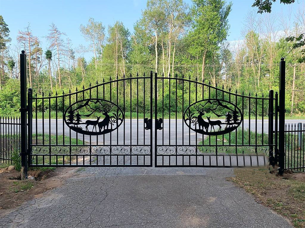 Greatbear Dual Swing Wrought Iron Gate for Driveway
