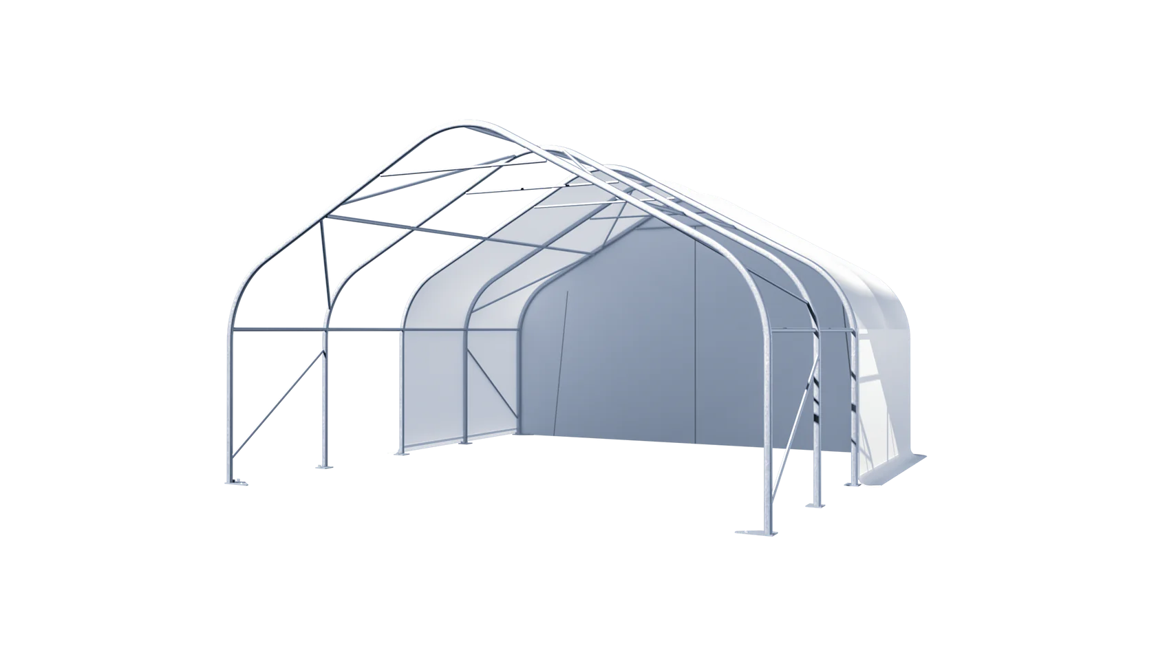 Gold Mountain Single Truss Round Storage Shelter W20'xL20'xH12' - 420g PVC 5ft Arch space
