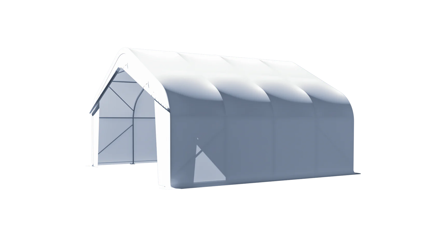 Gold Mountain Single Truss Round Storage Shelter W20'xL20'xH12' - 420g PVC 5ft Arch space