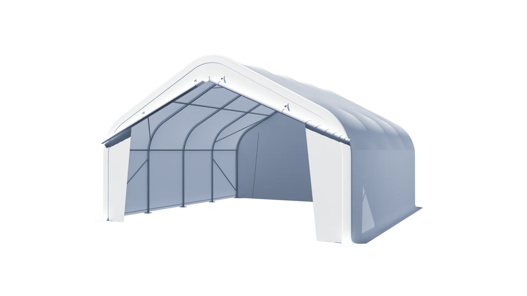 Gold Mountain Single Truss Round Storage Shelter W20'xL20'xH12' - 420g PVC 5ft Arch space - GetSup Inc