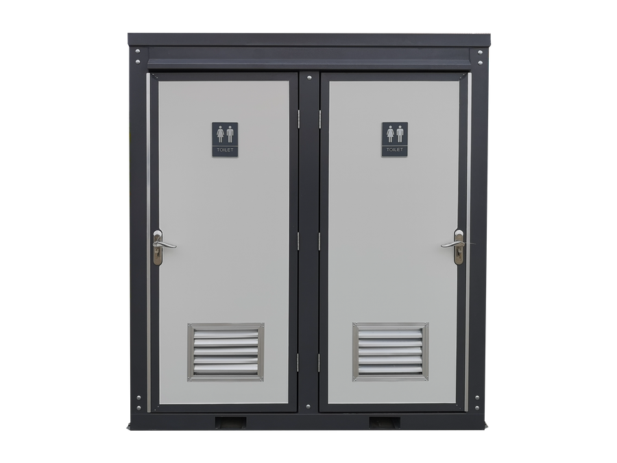 Portable Restroom with 2 Private Toilet Stalls