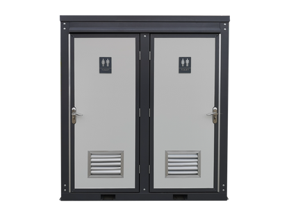 Portable Restroom with 2 Private Toilet Stalls