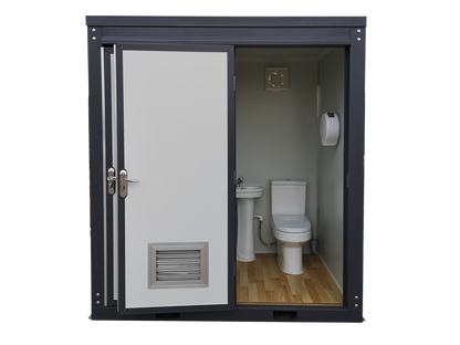 Portable Restroom with 2 Private Toilet Stalls