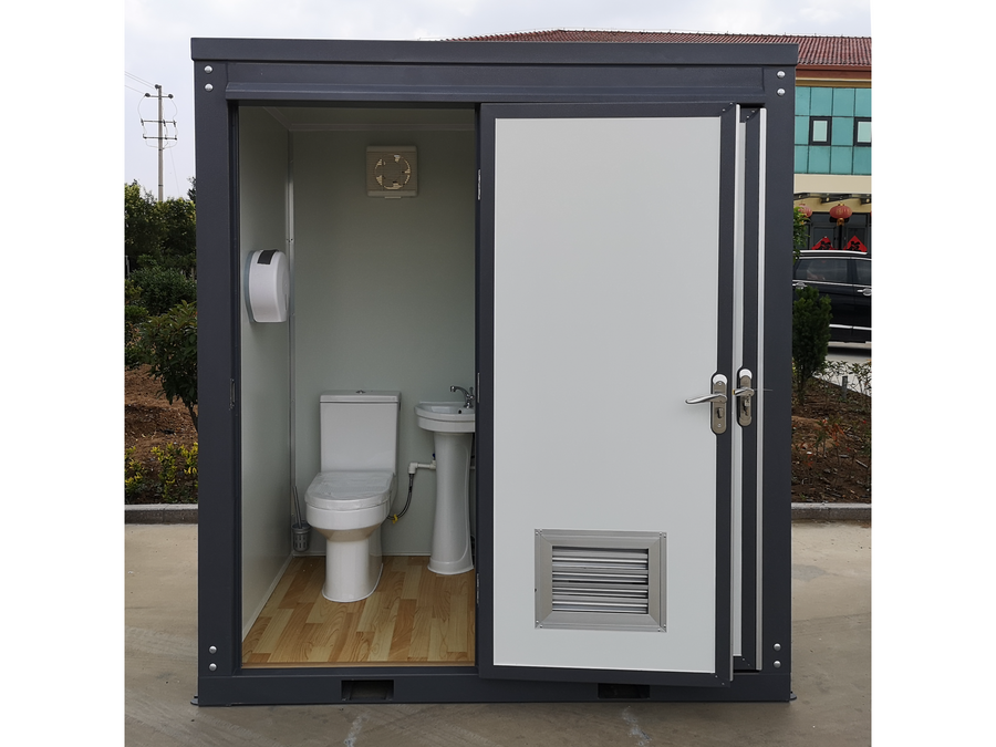 Portable Restroom with 2 Private Toilet Stalls