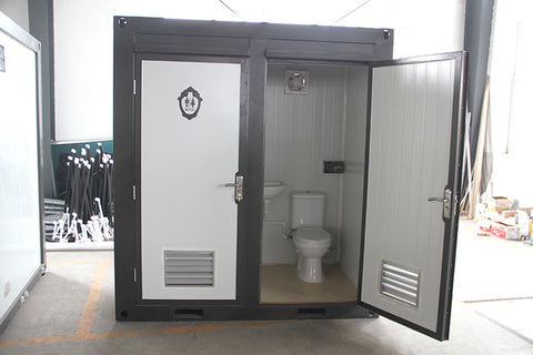 Portable Restroom with 2 Private Toilet Stalls