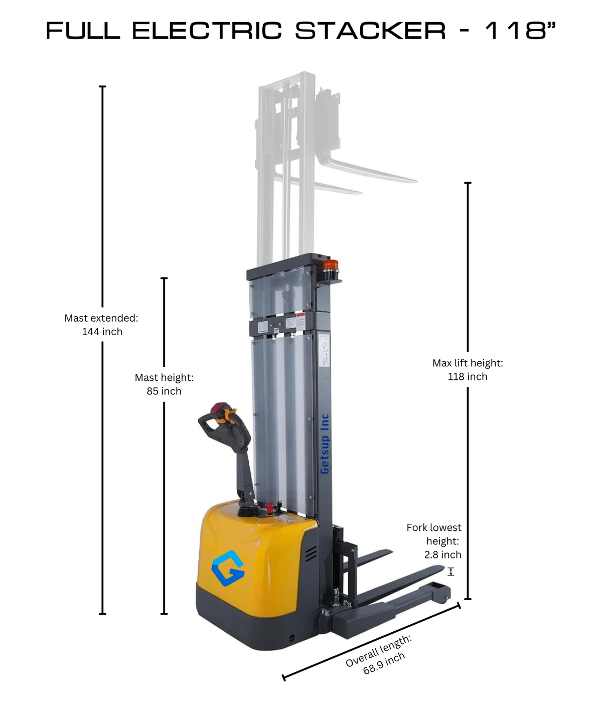 3300lbs Full Electric Stacker