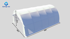 Single Truss Round Storage Shelter W20'xL30'xH12'