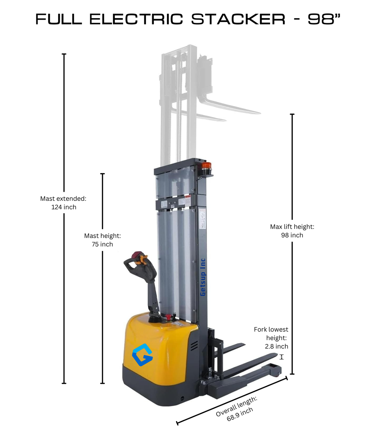 3300lbs Full Electric Stacker