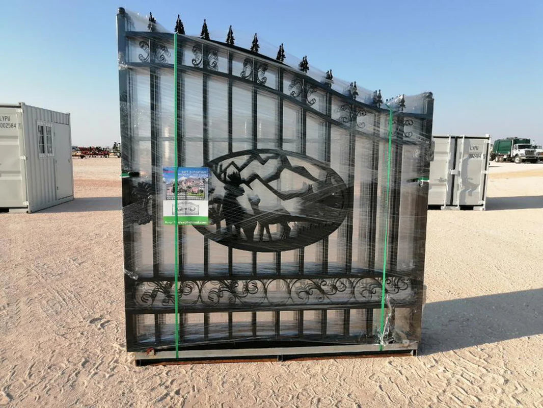 Greatbear Dual Swing Wrought Iron Fence and Driveway Gate, view 3