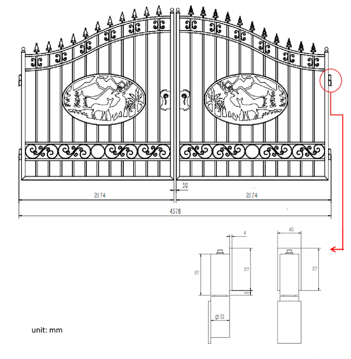 Greatbear Dual Swing Wrought Iron Fence and Driveway Gate, view 2