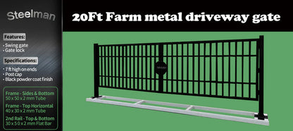 Greatbear 20' Metal Farm Driveway Gate TM18-NCC