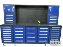Steelman 10' Garage Cabinet Workbench (40 Drawers & 2 Cabinets)