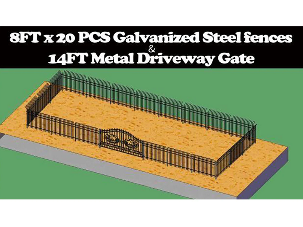 Greatbear Wrought Iron Fence & Driveway Gate 7647992840399
