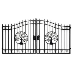Greatbear Dual Swing Wrought Iron Gate with Pattern "Tree"
