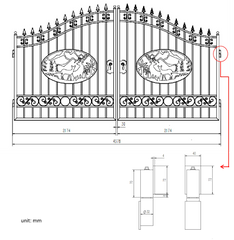 Greatbear Dual Swing Wrought Iron Gate for Driveway