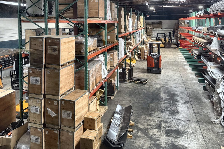 Equipment and building materials stocked in the GETSUP warehouse