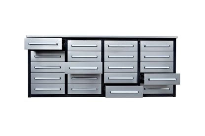 Steelman 7' Stainless Steel Garage Cabinet Workbench (20 Drawers)